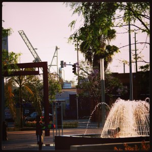 Play at sunset. Shipyards presence is ever-looming nearby.